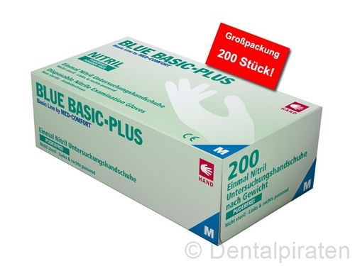 Nitrilhandschuhe Blue Basic-Plus – puderfrei, 200 Stück.