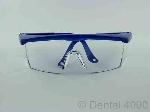 Schutzbrille Antibeschlag, mit breitem Seitenschutz, blau