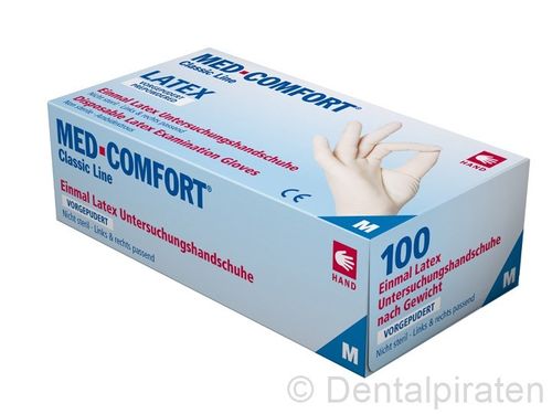 Latexhandschuhe Med-Comfort – Gepudert.
