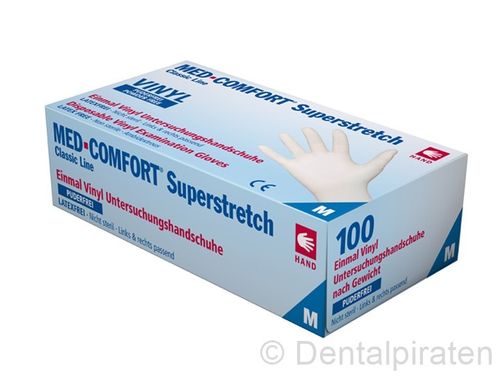 Vinylhandschuhe Med-Comfort Superstretch - Puderfrei.